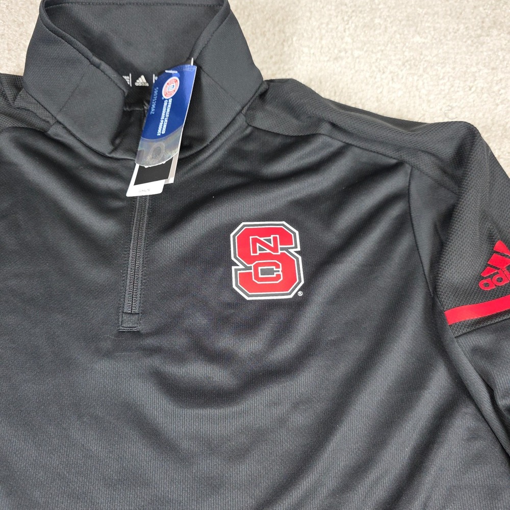Adidas NC State Wolfpack Pullover Mens Large Black Climalite Quarter-Zip NCAA - Picture 5 of 7